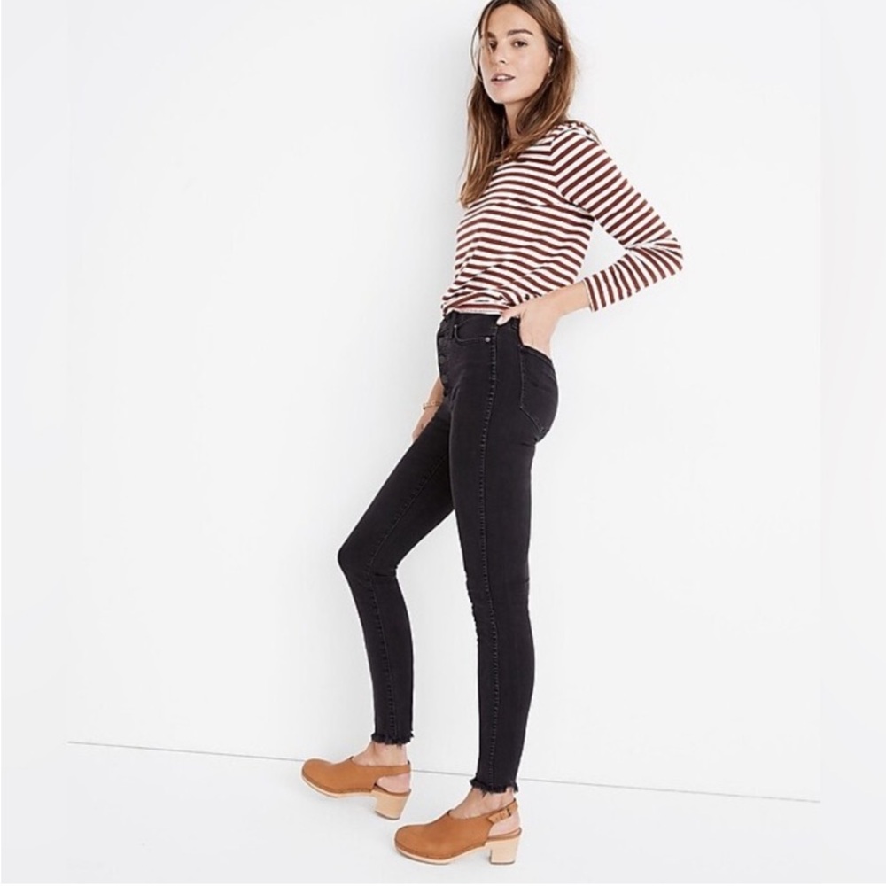 NWT Madewell 9" Mid-Rise Skinny Jeans in Berkeley Black: Button-Through Edition